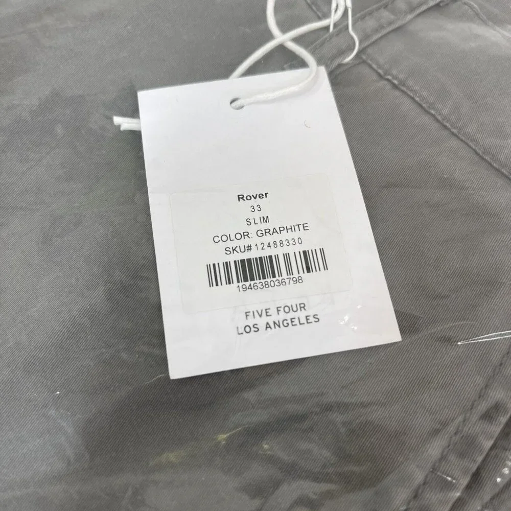Five Four Los Angeles Men's Rover Cargo Pants Graphite Gray Size 33 SLIM NWT - Picture 5 of 6